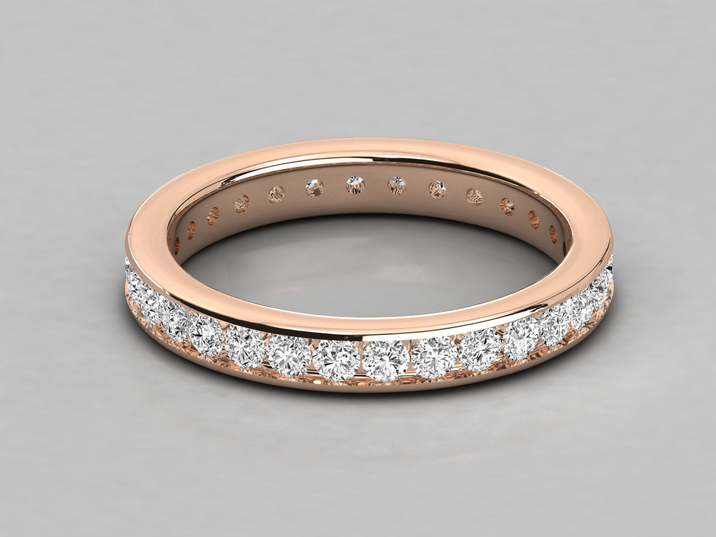 Round Channel Diamond Eternity Ring