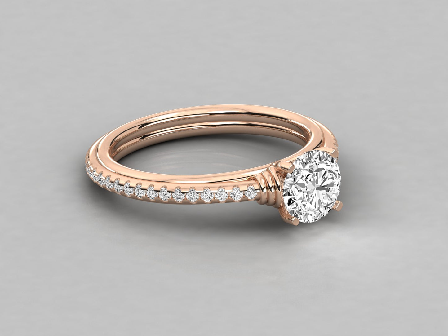 Round Midas Engagement Diamond Ring