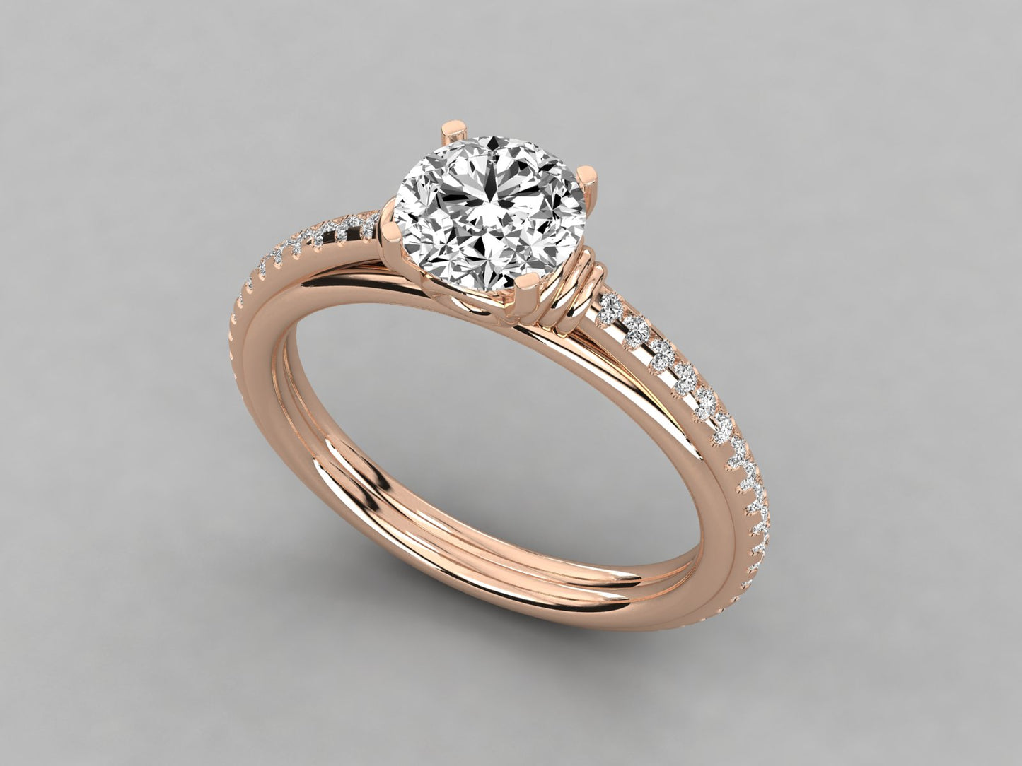 Round Midas Engagement Diamond Ring