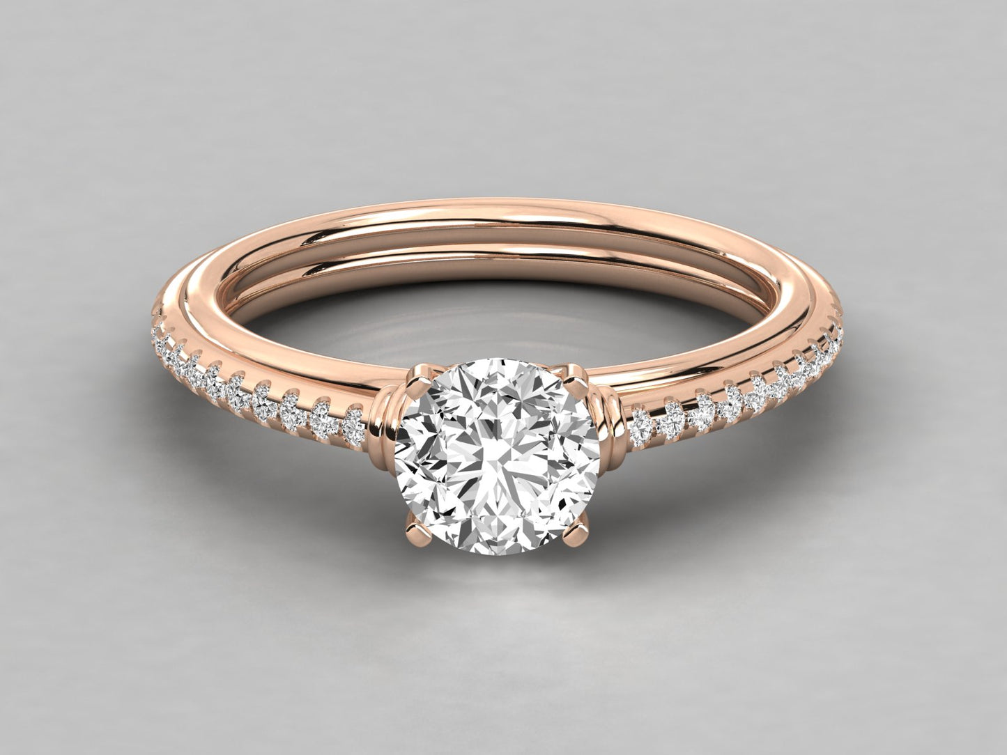 Round Midas Engagement Diamond Ring
