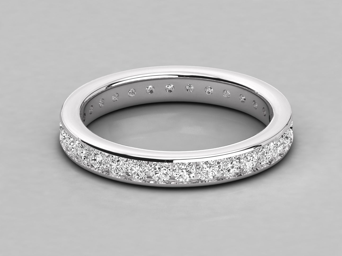 Round Channel Diamond Eternity Ring