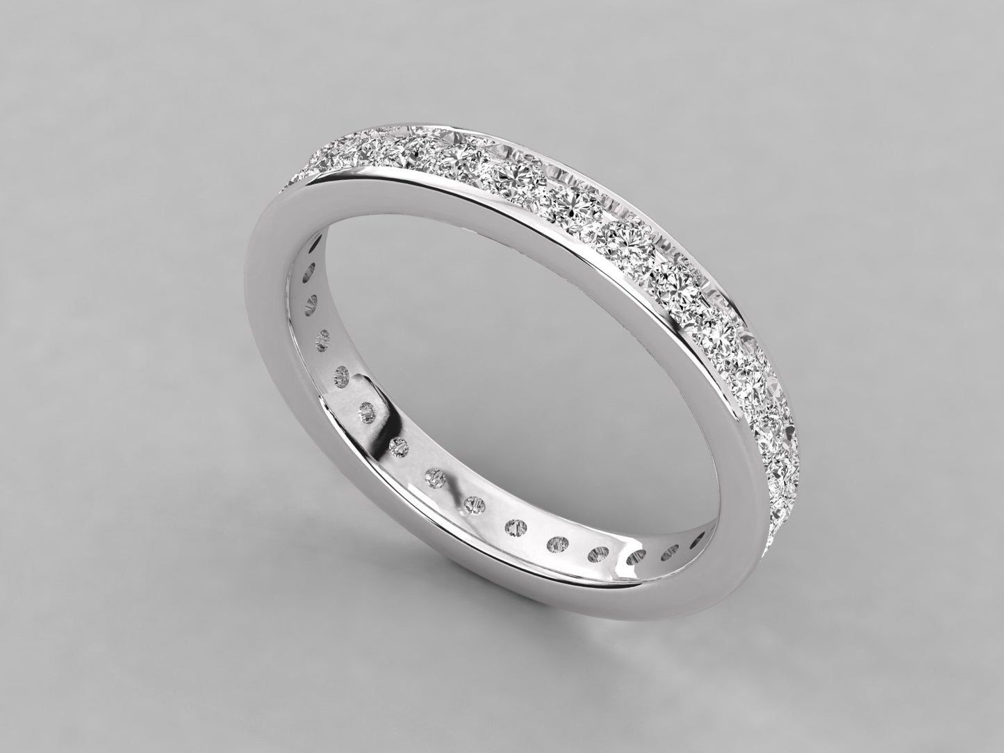 Round Channel Diamond Eternity Ring
