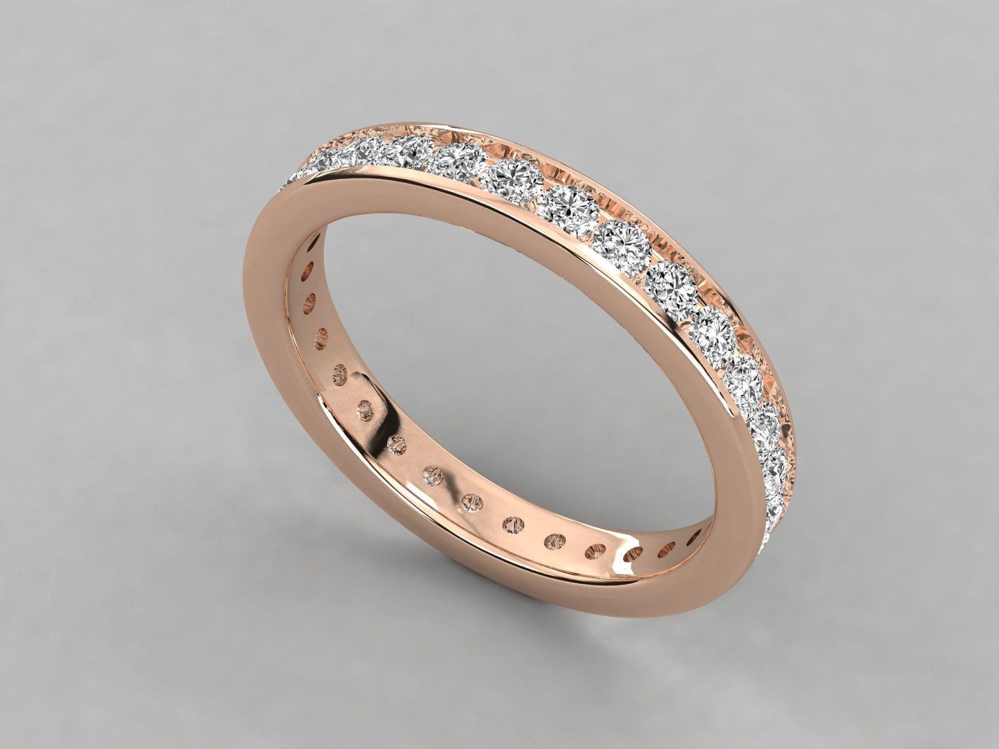 Round Channel Diamond Eternity Ring