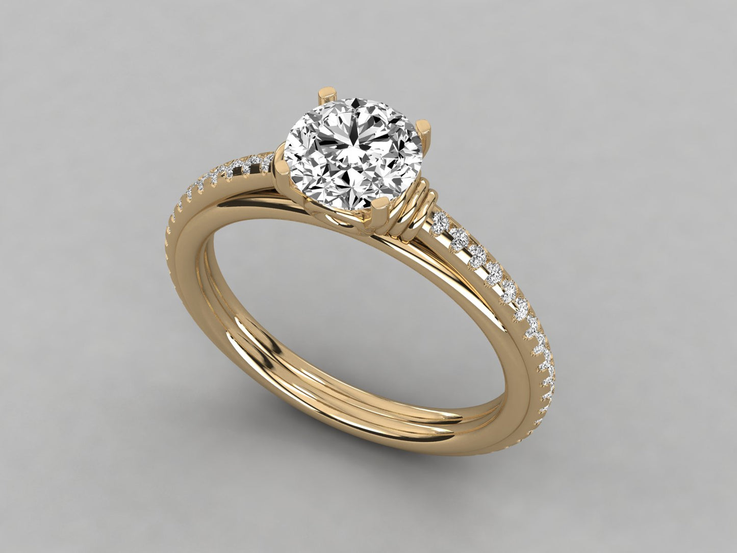 Round Midas Engagement Diamond Ring