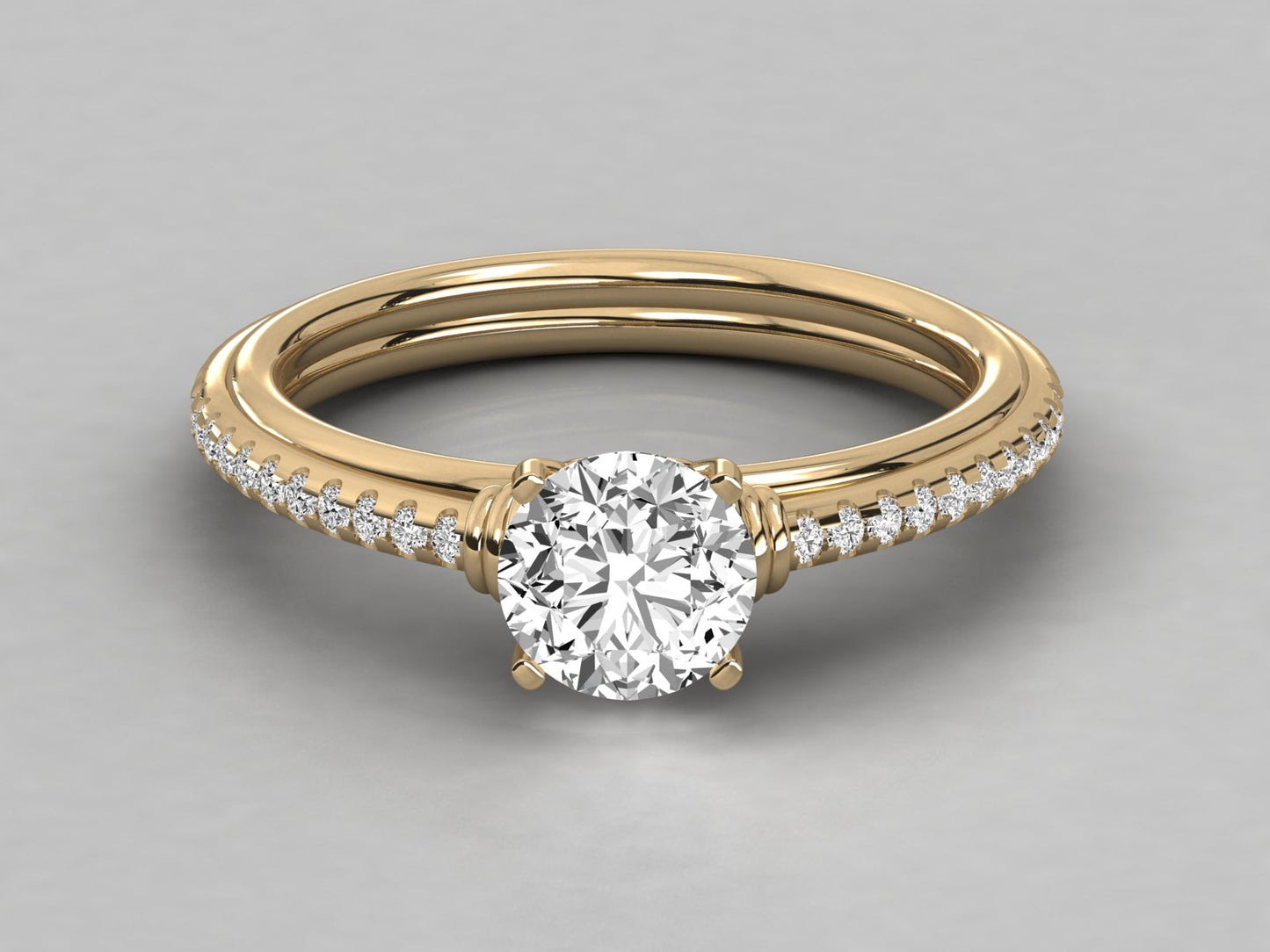 Round Midas Engagement Diamond Ring