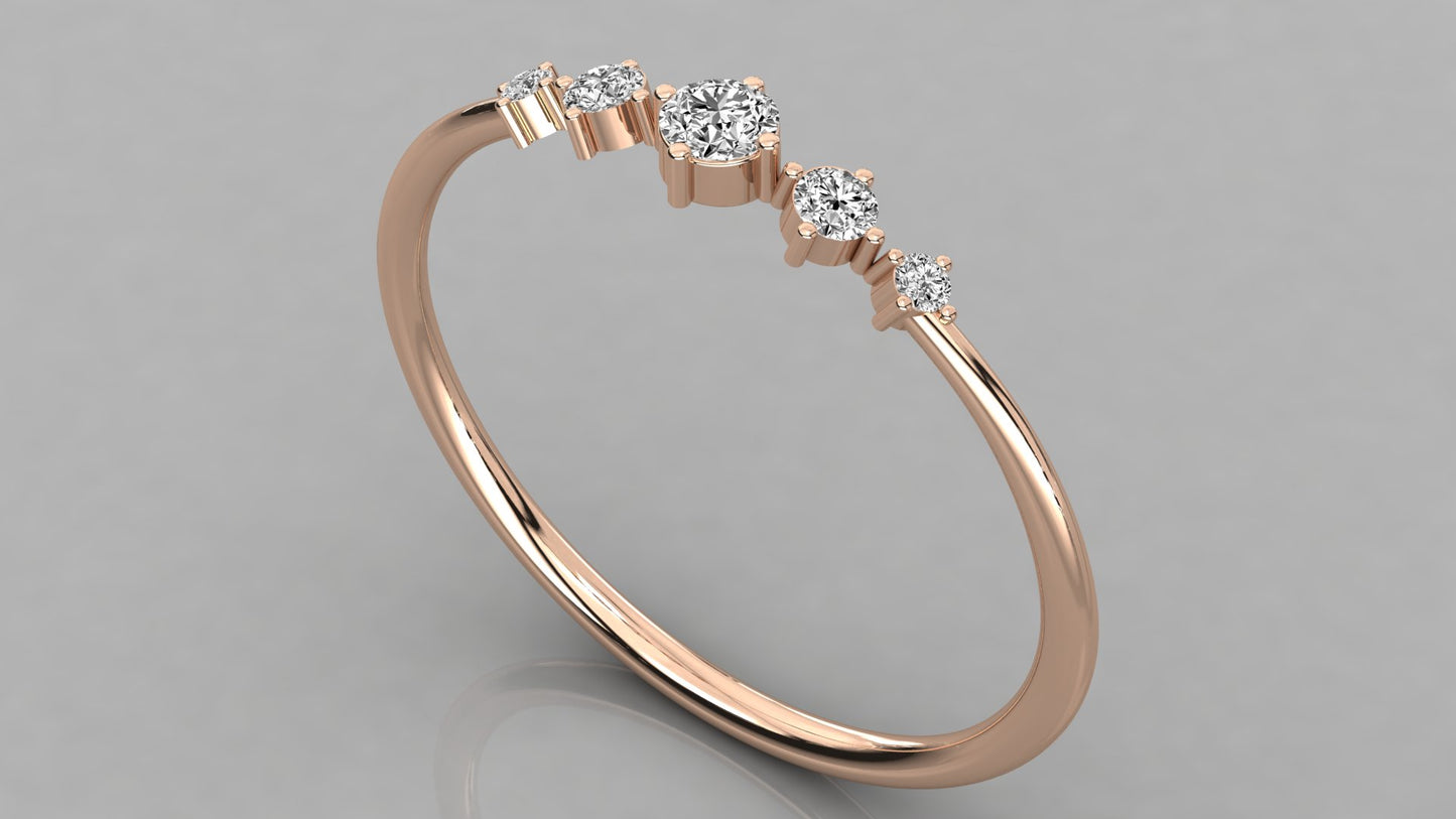 Round Accented Diamond Ring