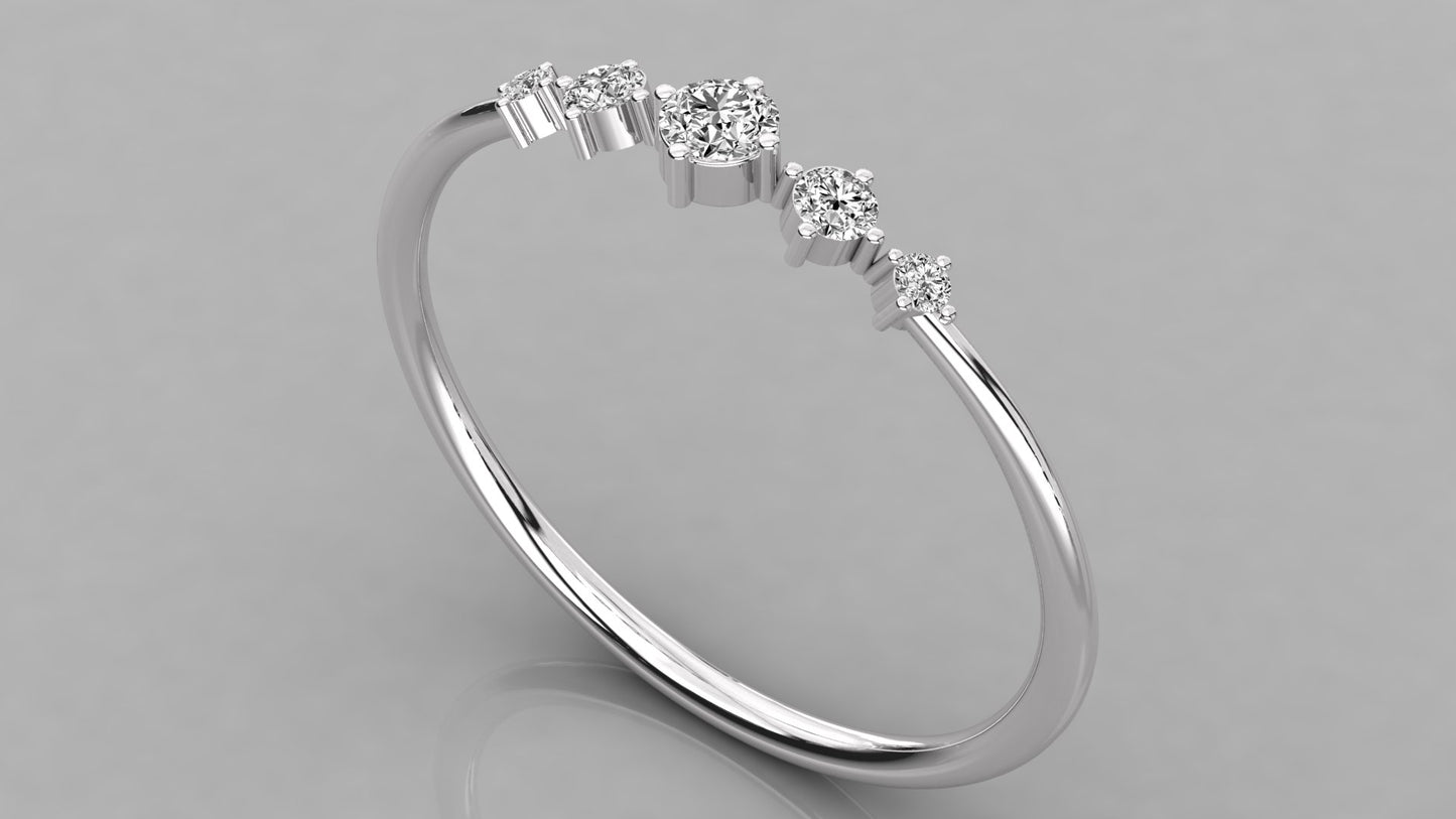 Round Accented Diamond Ring