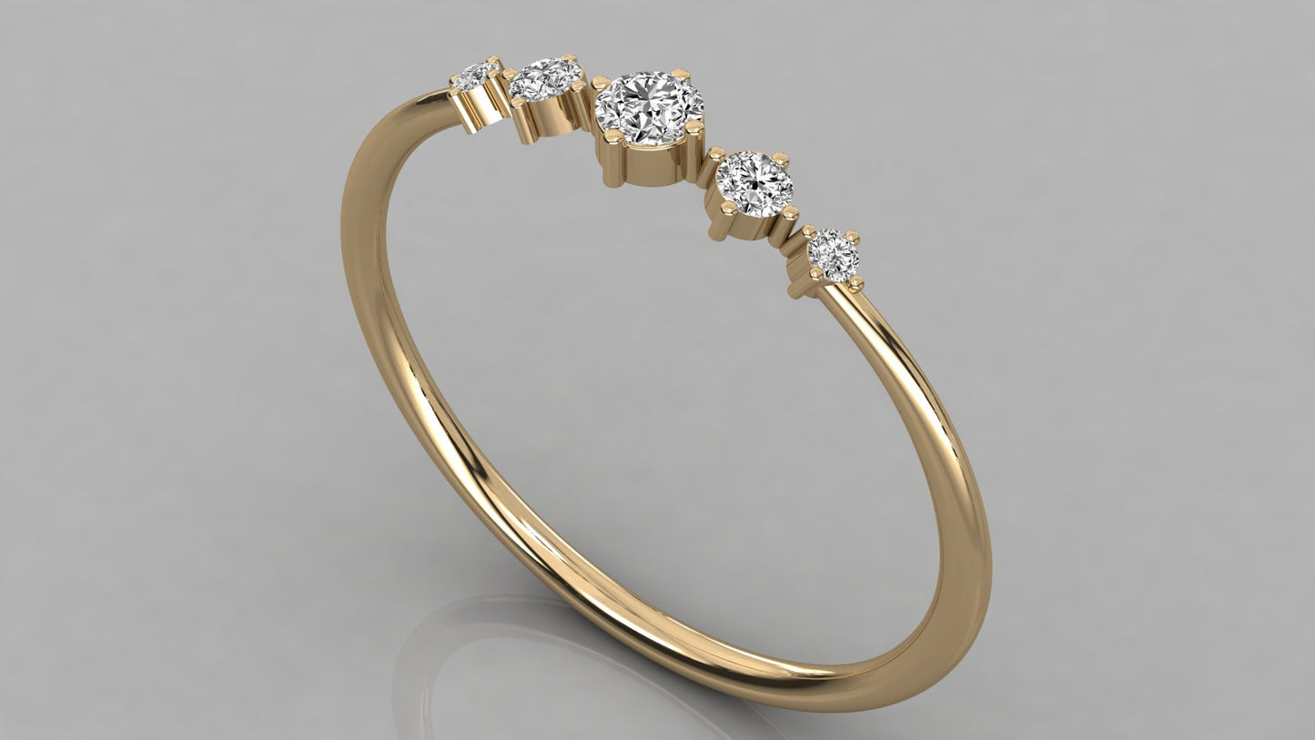 Round Accented Diamond Ring
