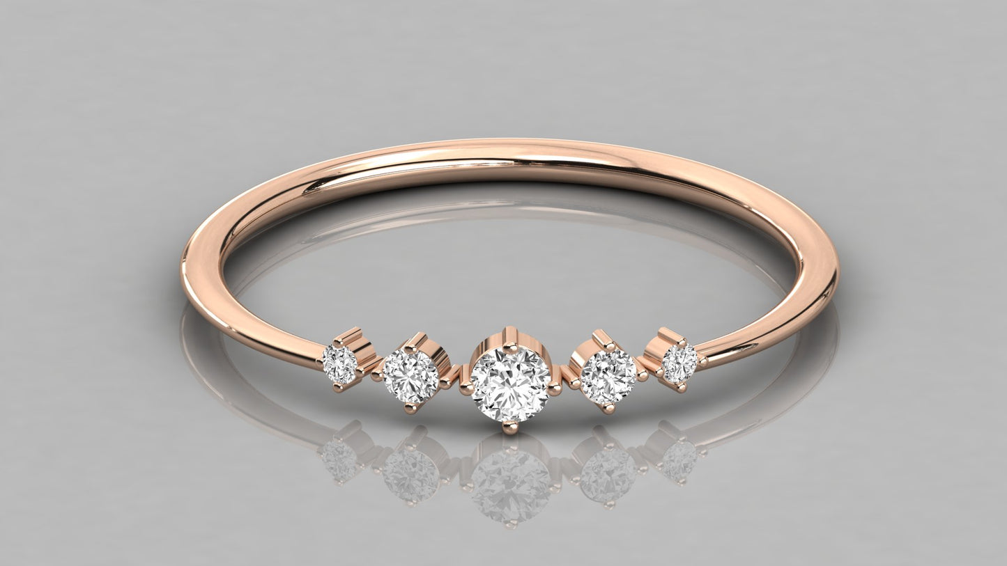 Round Accented Diamond Ring
