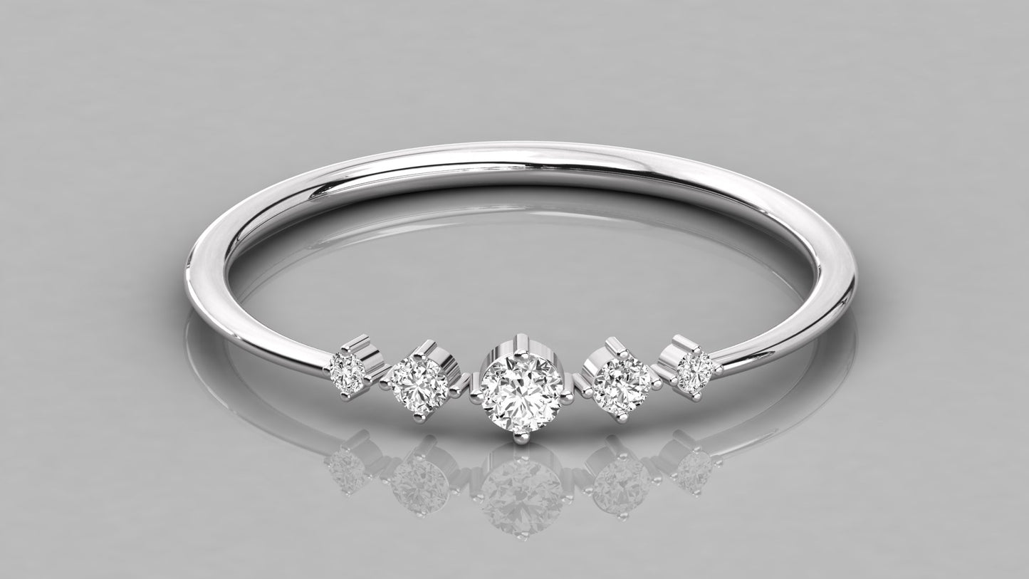 Round Accented Diamond Ring