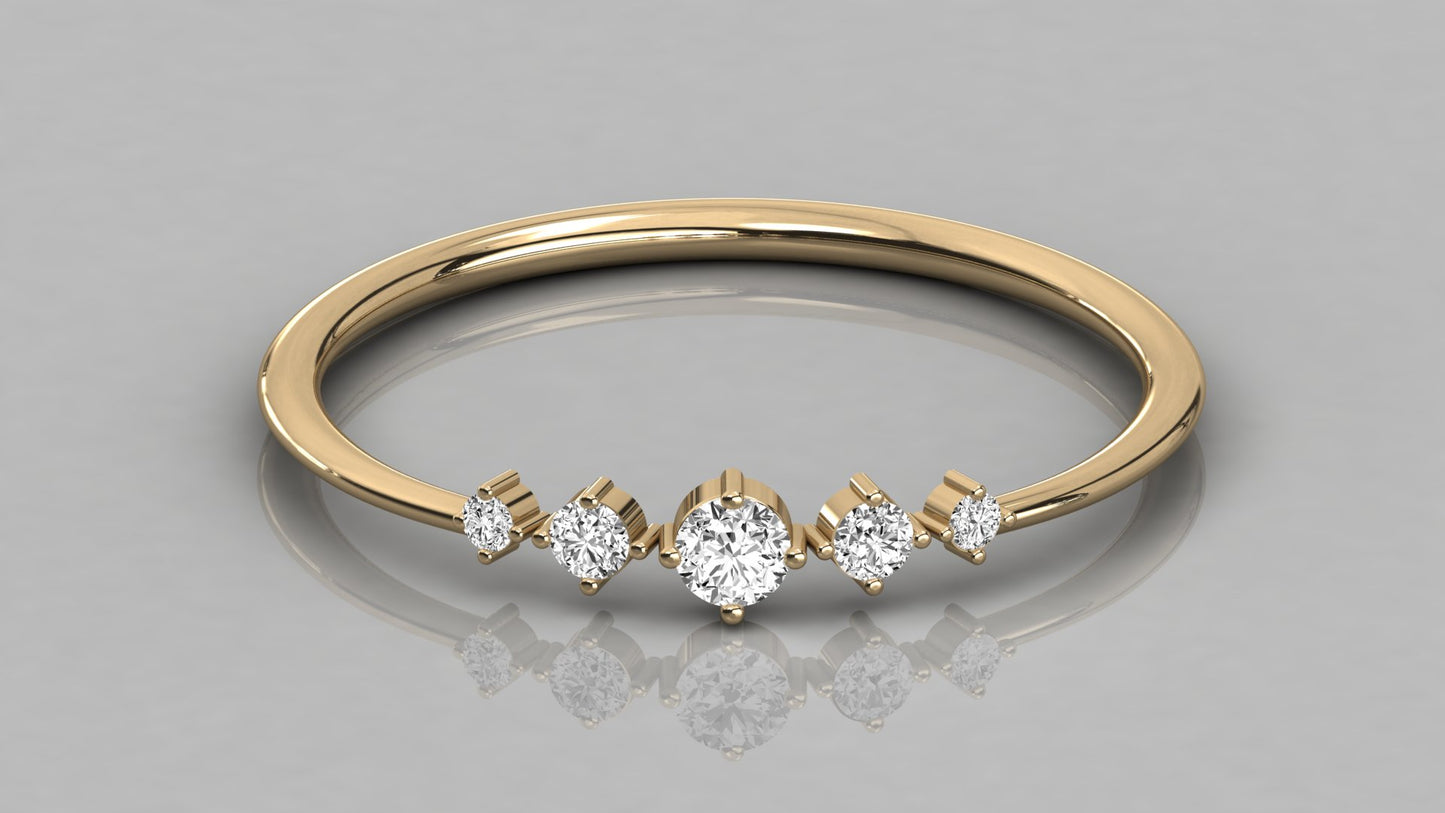 Round Accented Diamond Ring