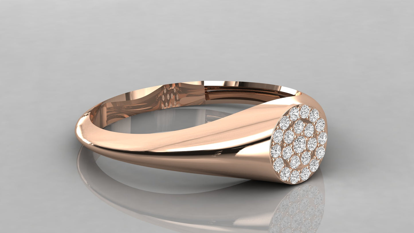 Pave Signet Diamond Ring