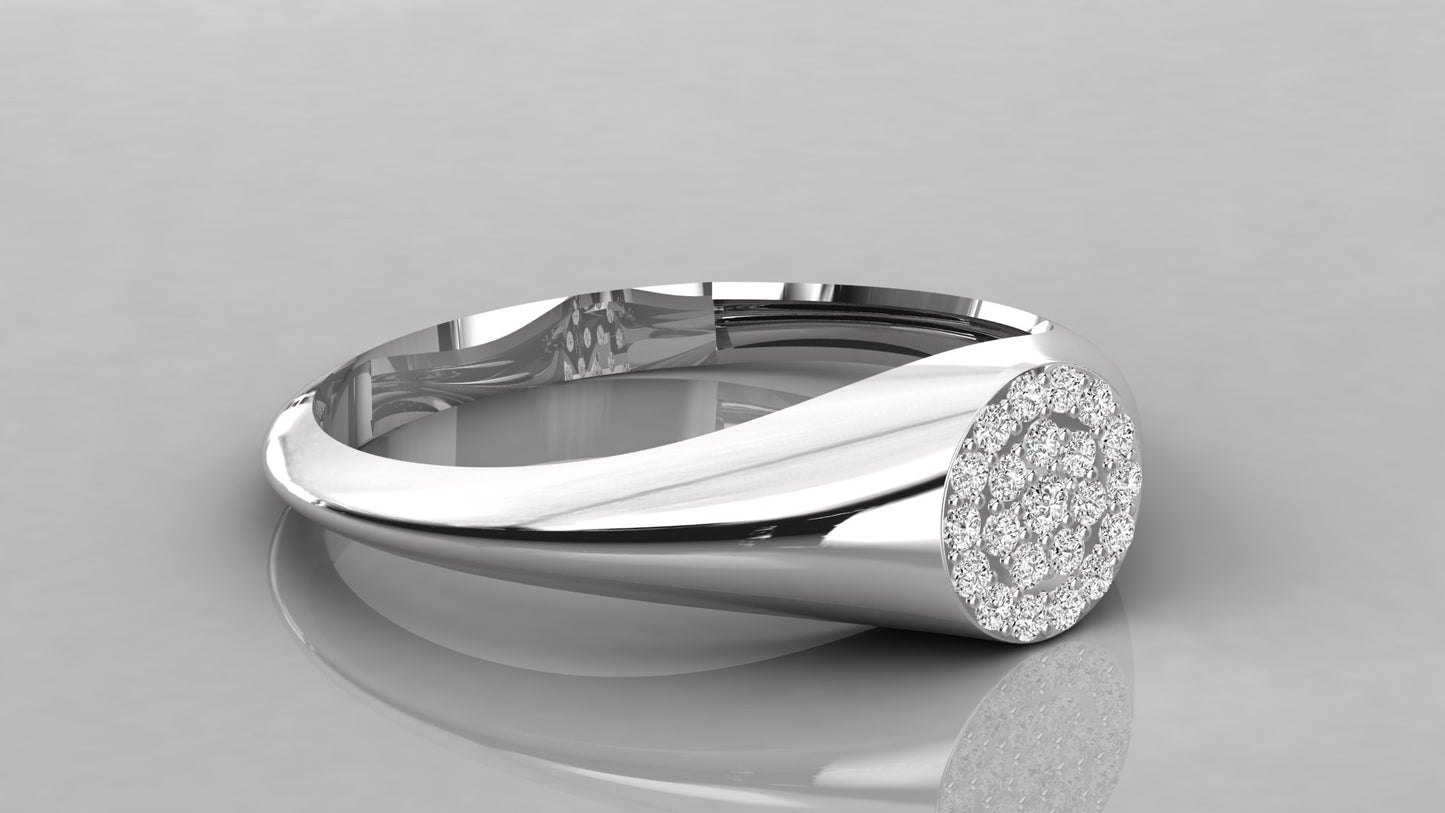 Pave Signet Diamond Ring