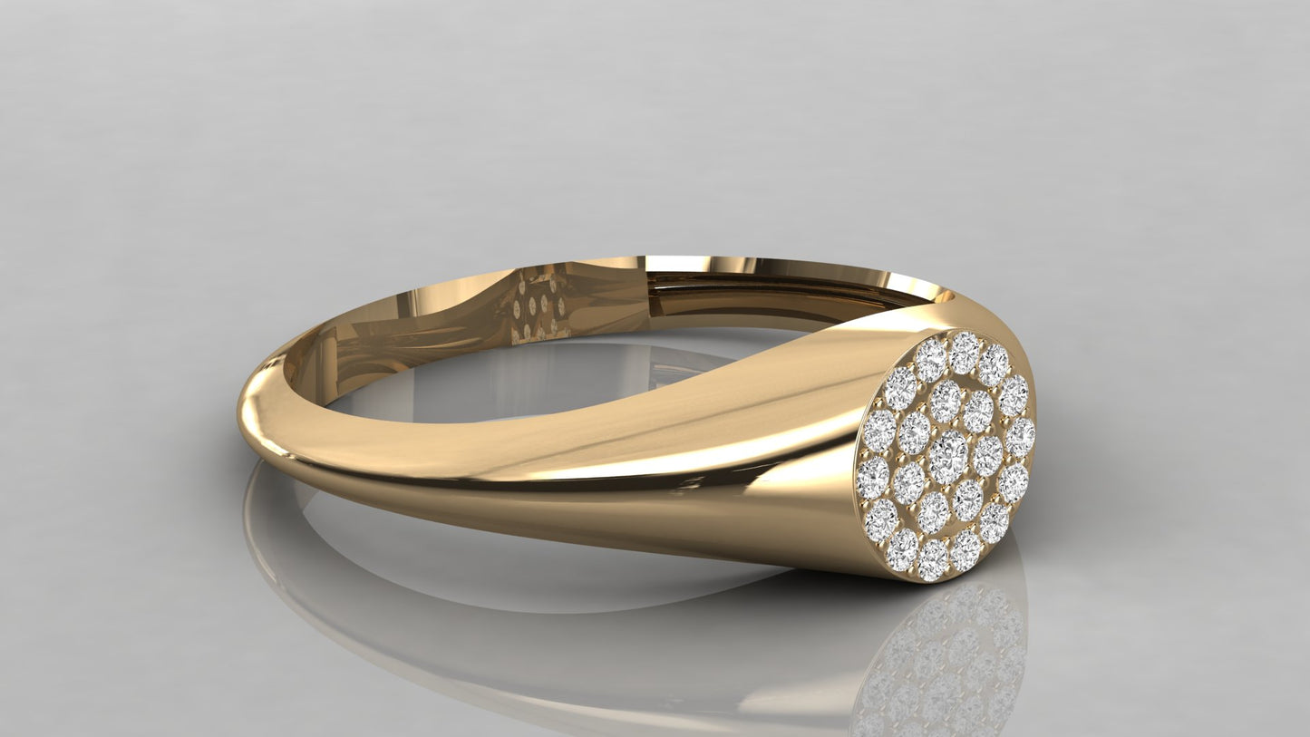 Pave Signet Diamond Ring