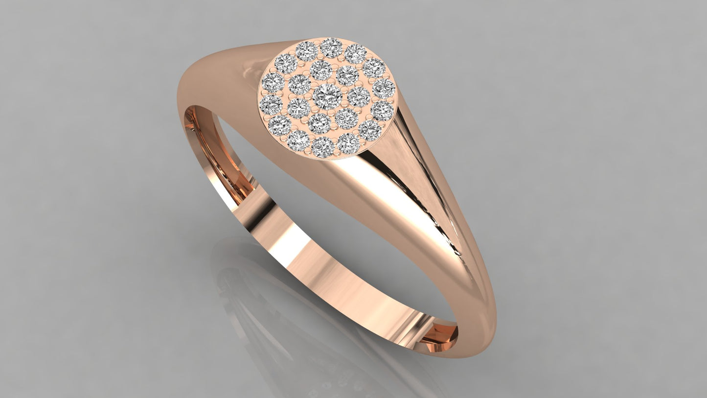 Pave Signet Diamond Ring