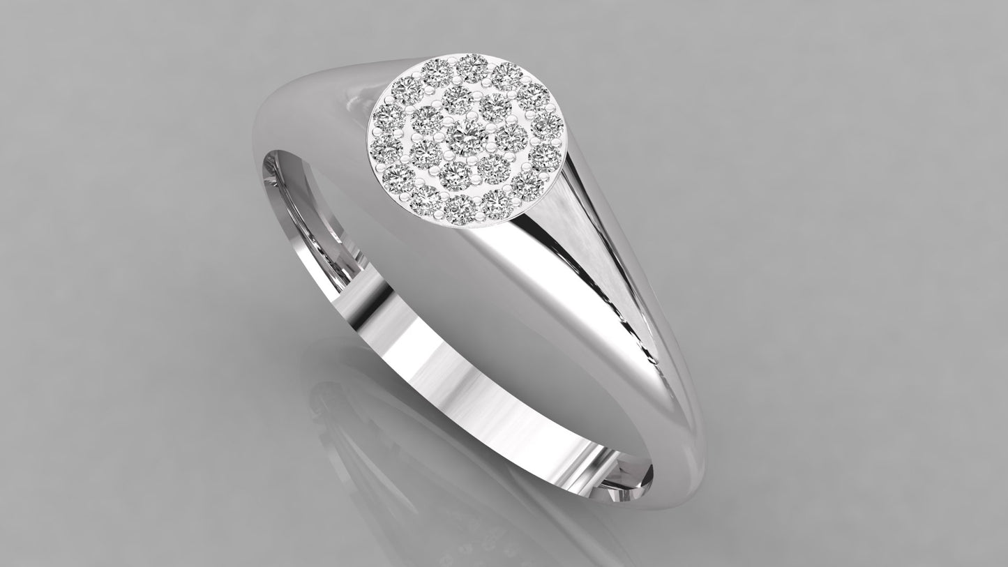 Pave Signet Diamond Ring