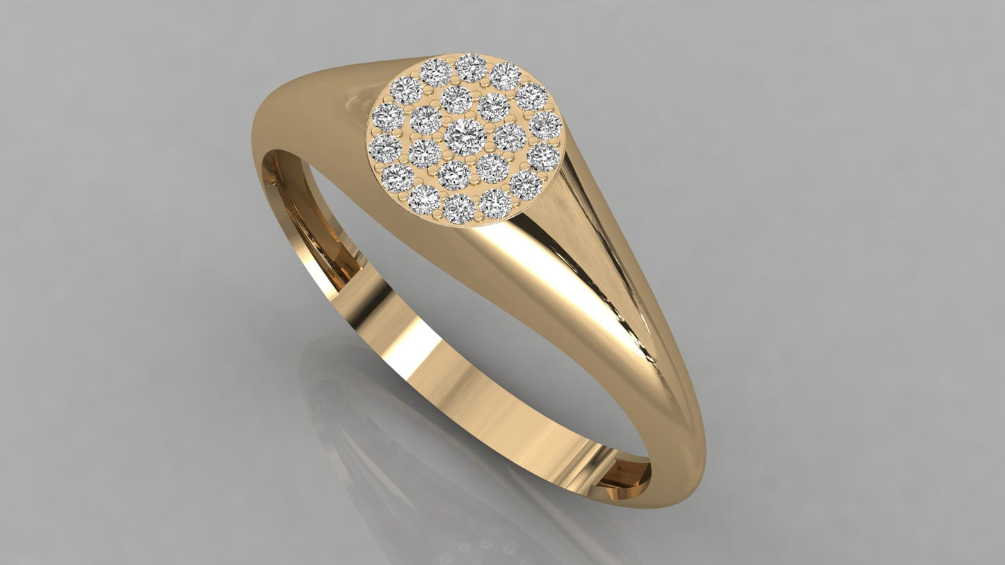 Pave Signet Diamond Ring