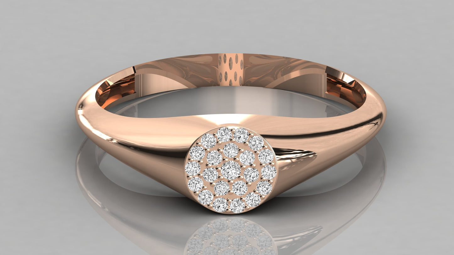 Pave Signet Diamond Ring