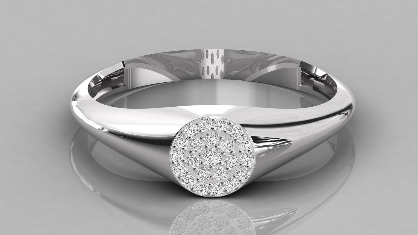 Pave Signet Diamond Ring