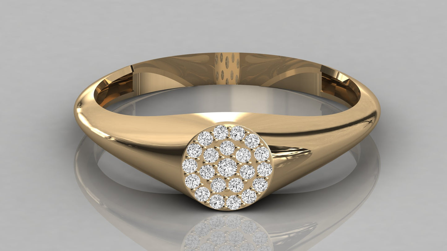 Pave Signet Diamond Ring