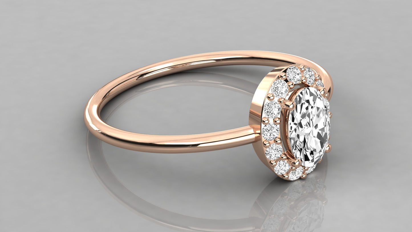 Oval Halo Diamond Ring