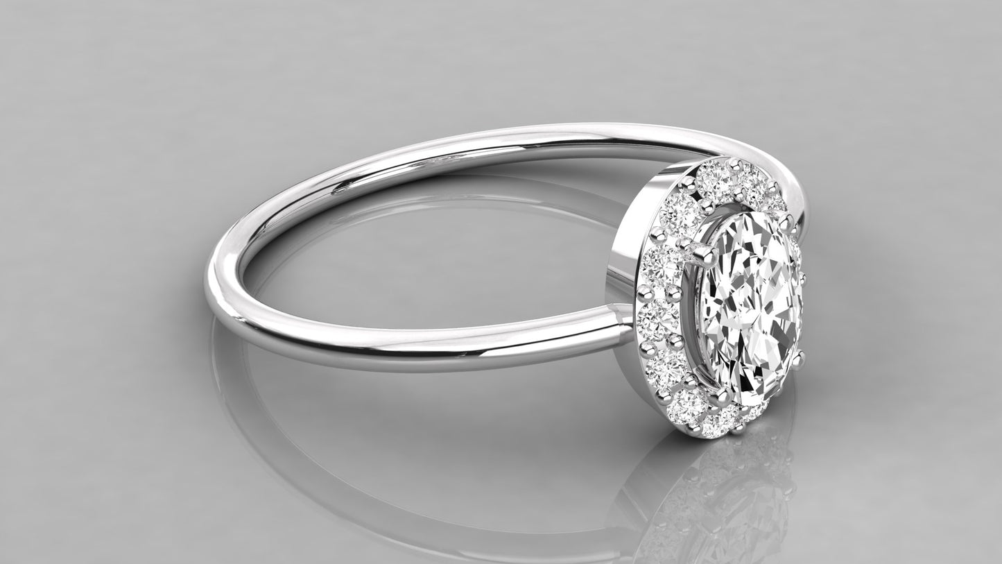 Oval Halo Diamond Ring
