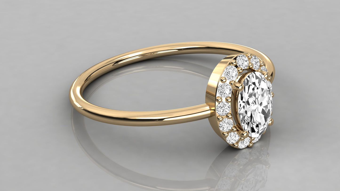 Oval Halo Diamond Ring