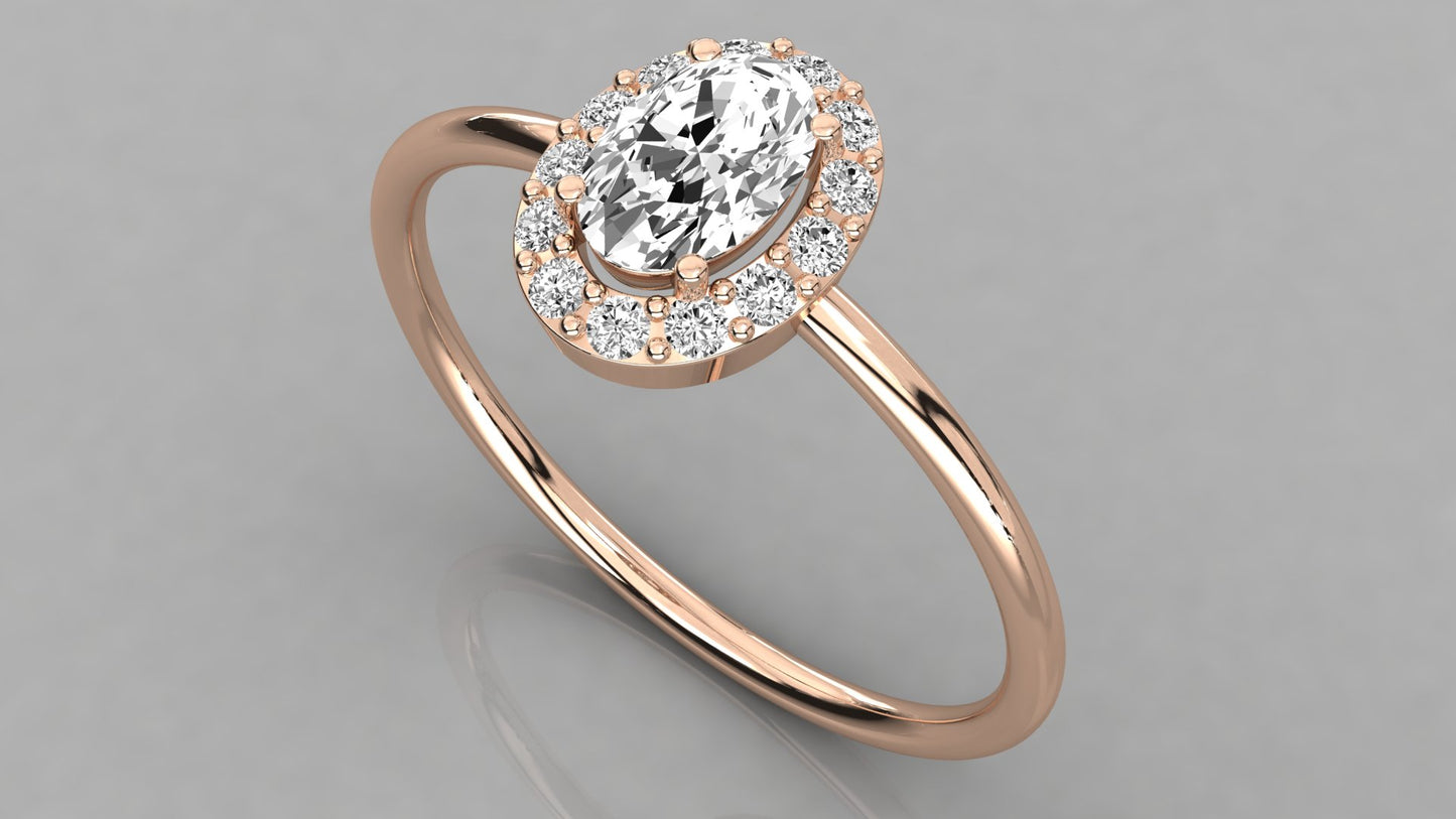 Oval Halo Diamond Ring