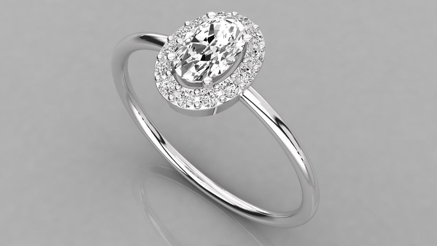 Oval Halo Diamond Ring