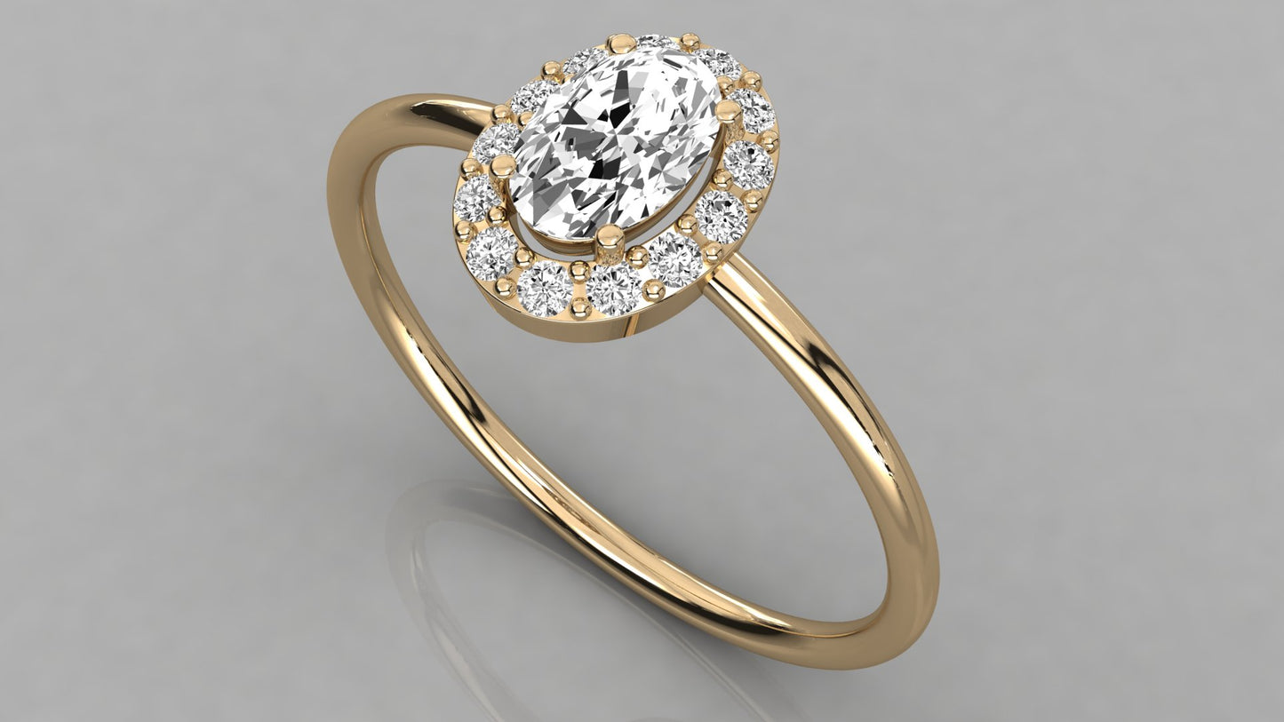 Oval Halo Diamond Ring