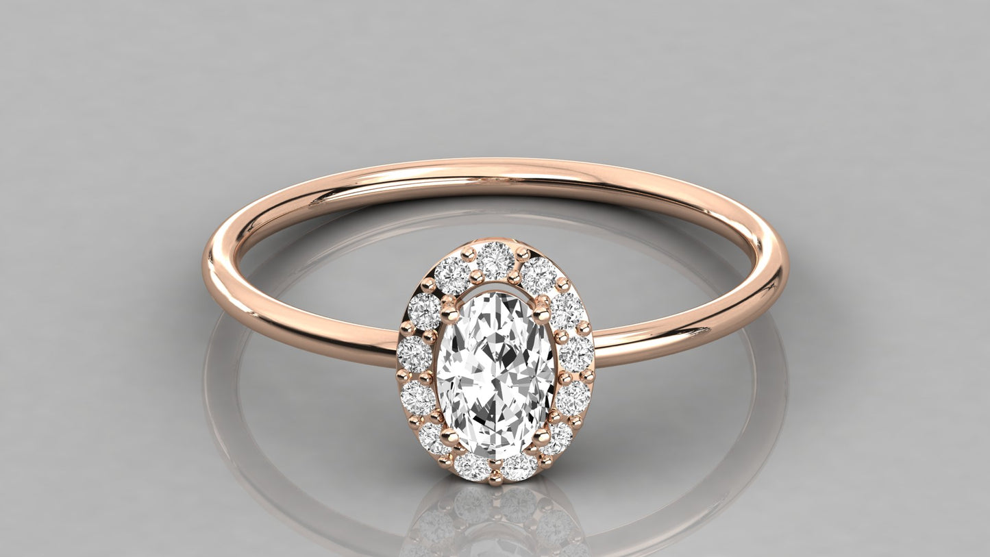 Oval Halo Diamond Ring
