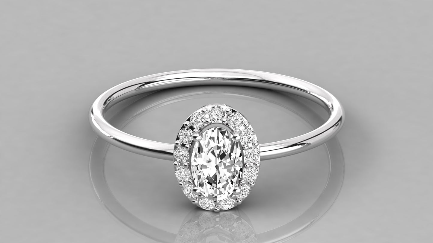 Oval Halo Diamond Ring