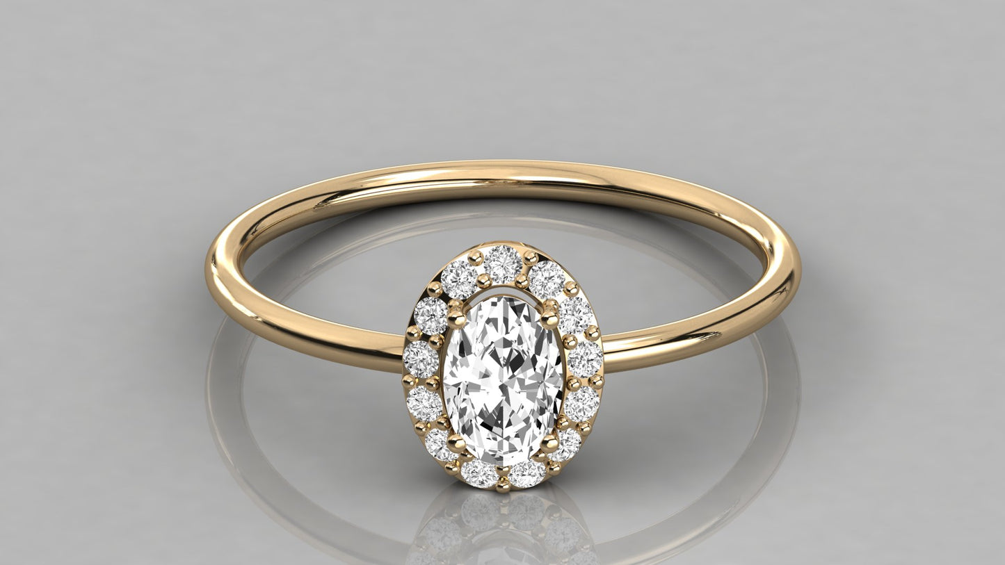 Oval Halo Diamond Ring