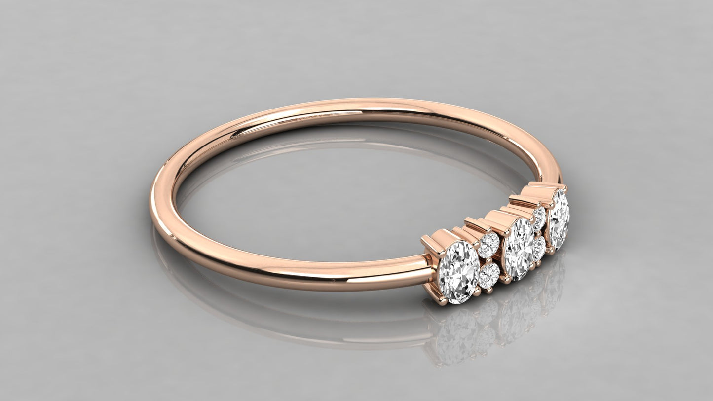 Oval Accented Diamond Ring