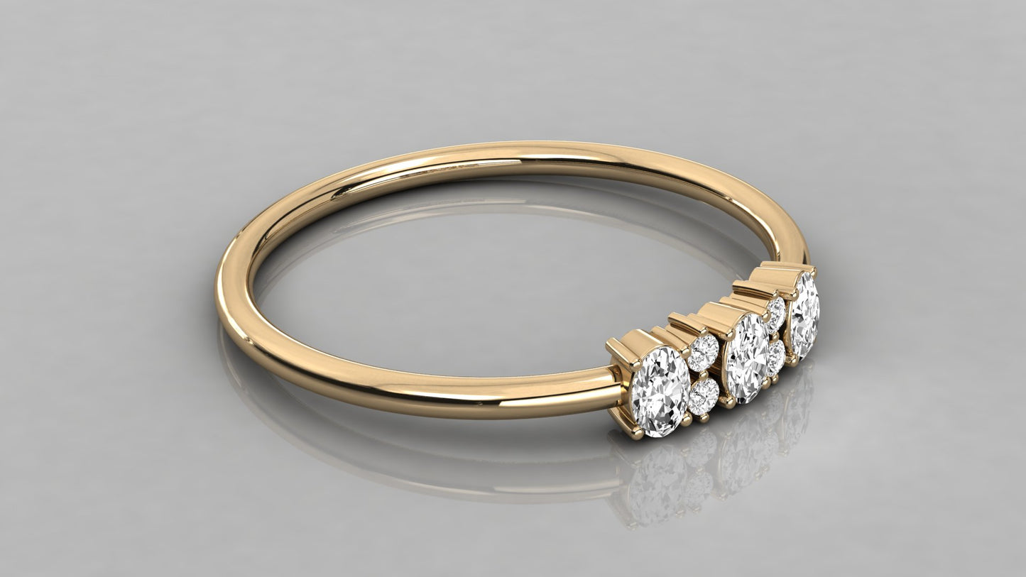 Oval Accented Diamond Ring