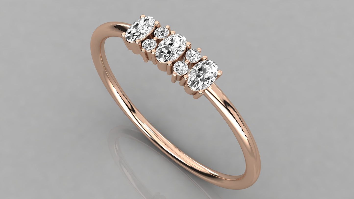 Oval Accented Diamond Ring