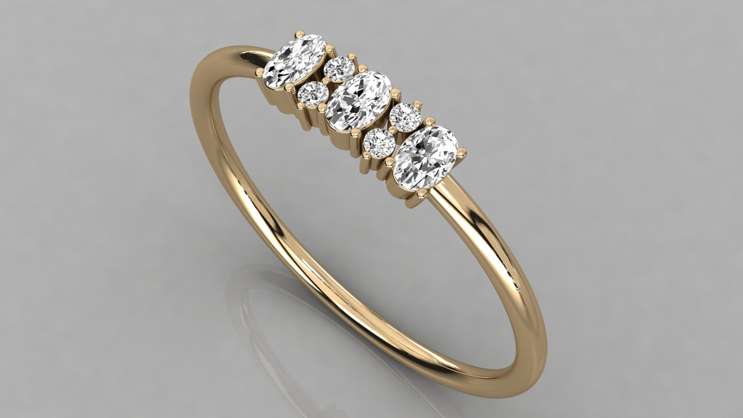 Oval Accented Diamond Ring