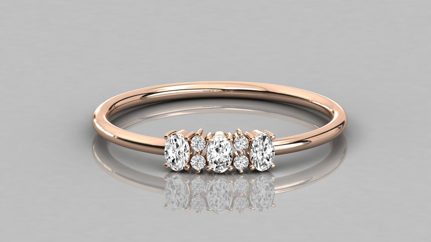 Oval Accented Diamond Ring