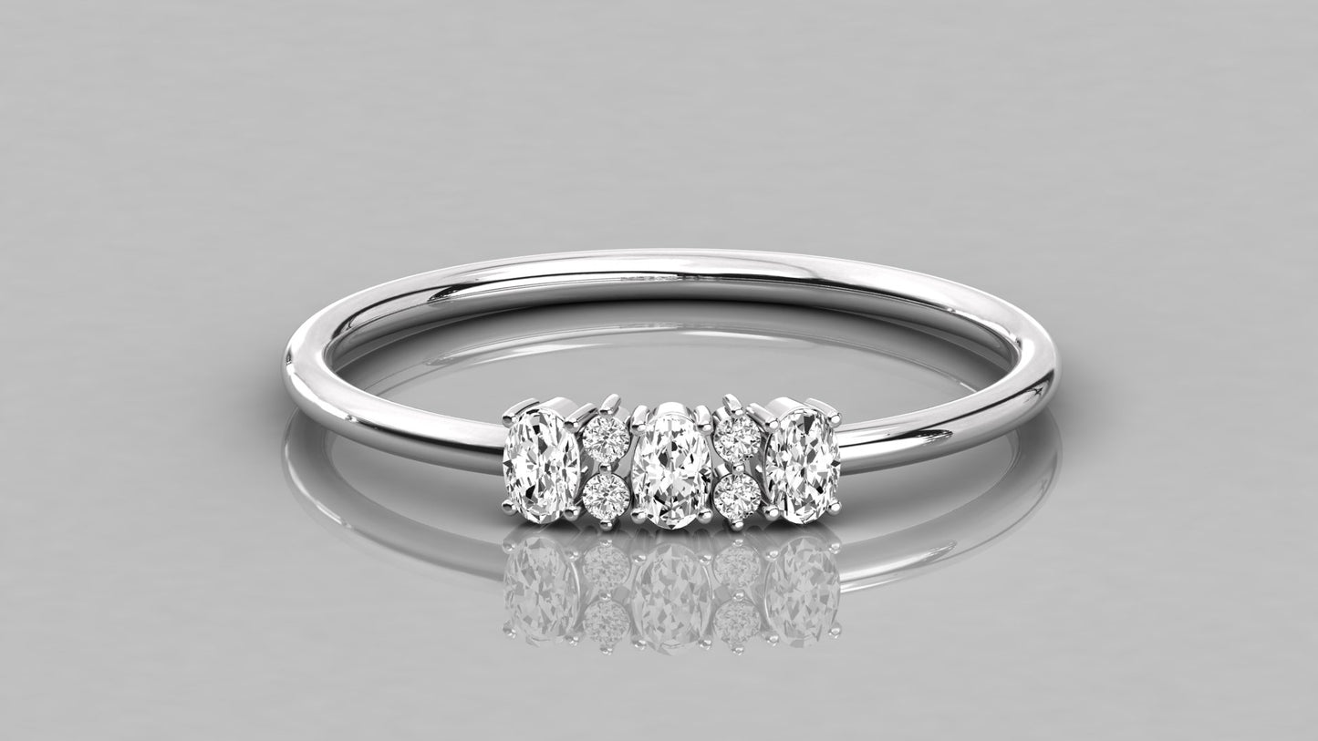 Oval Accented Diamond Ring