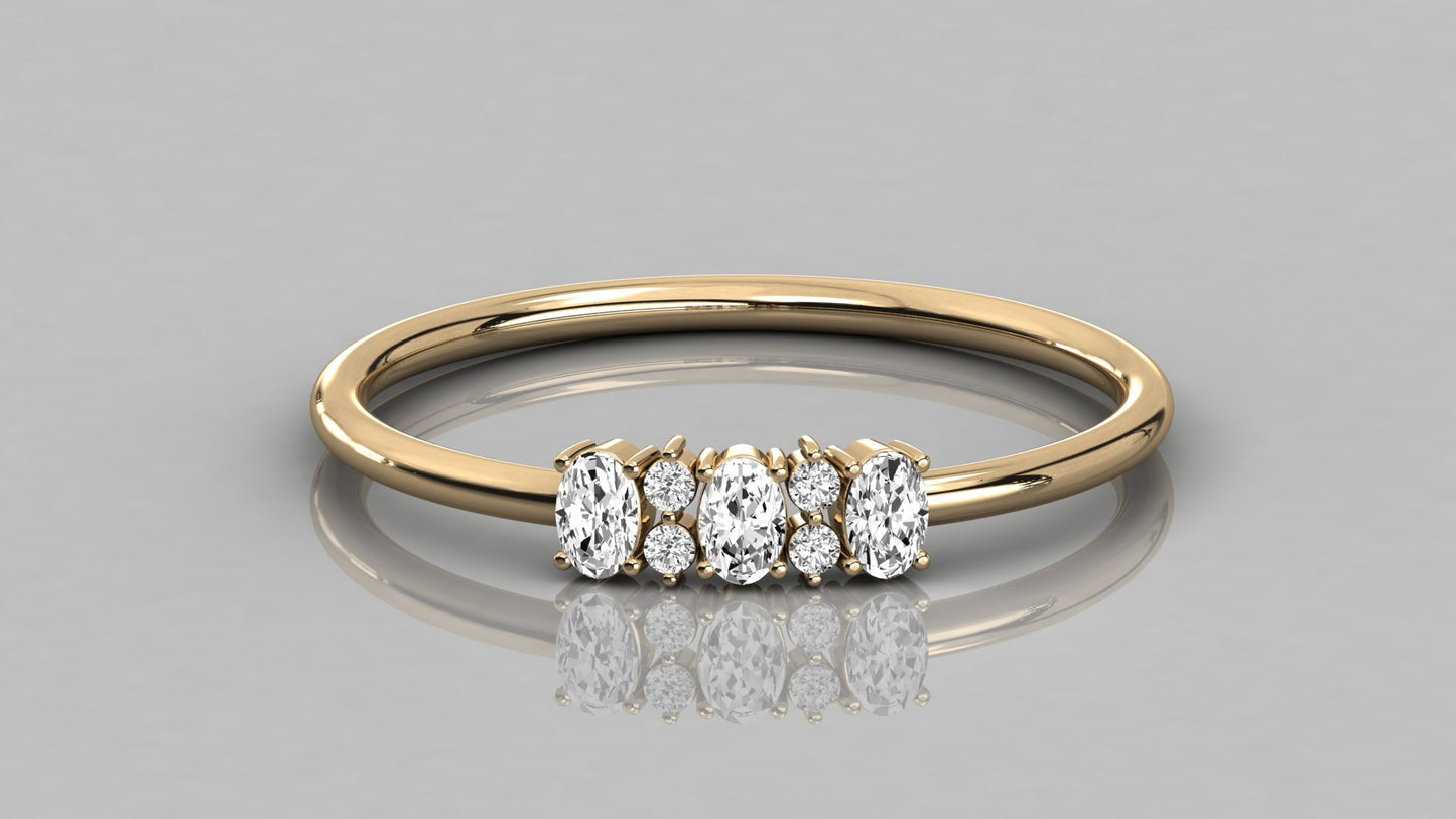 Oval Accented Diamond Ring
