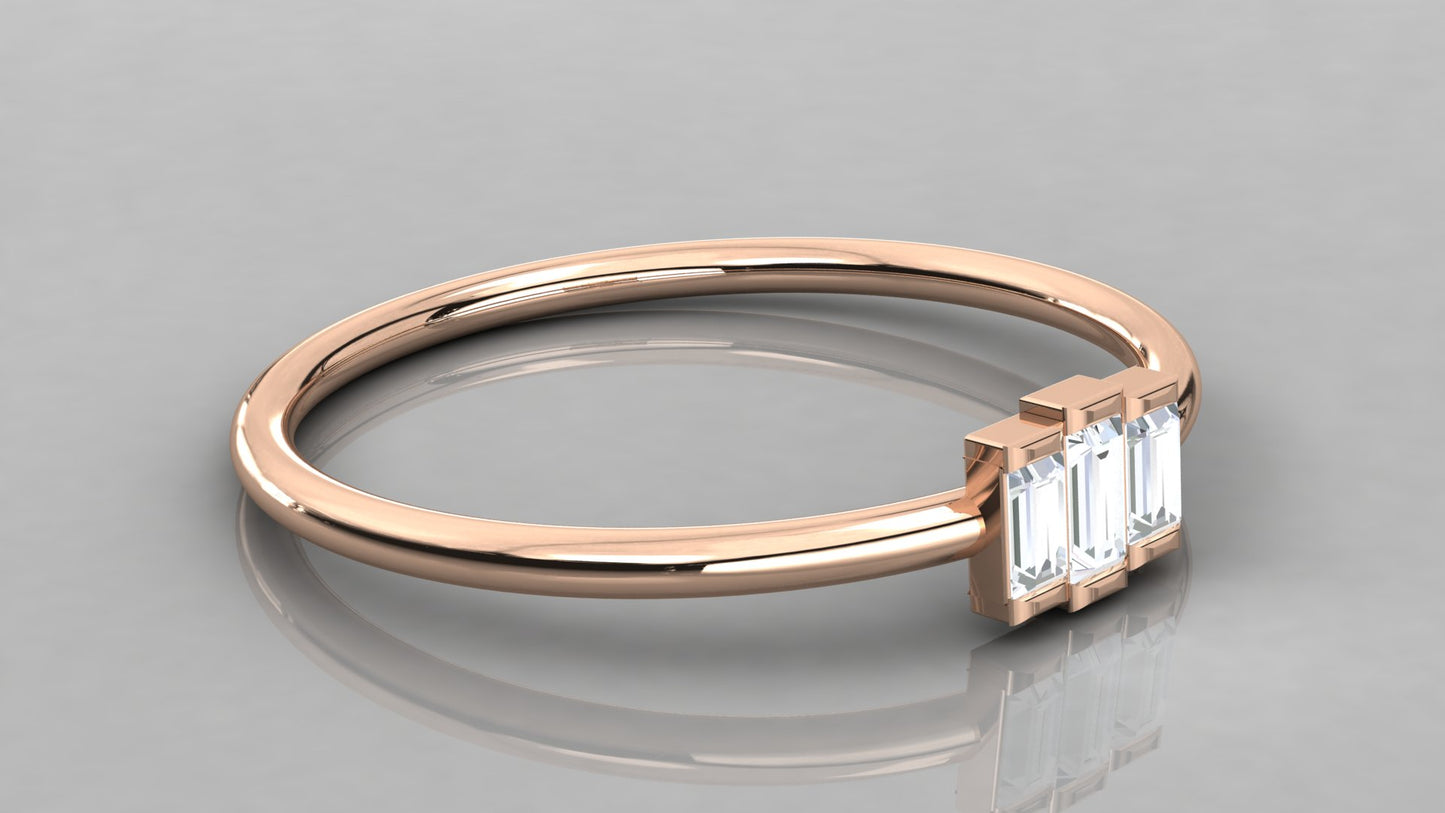 Trio Baguette Diamond Ring