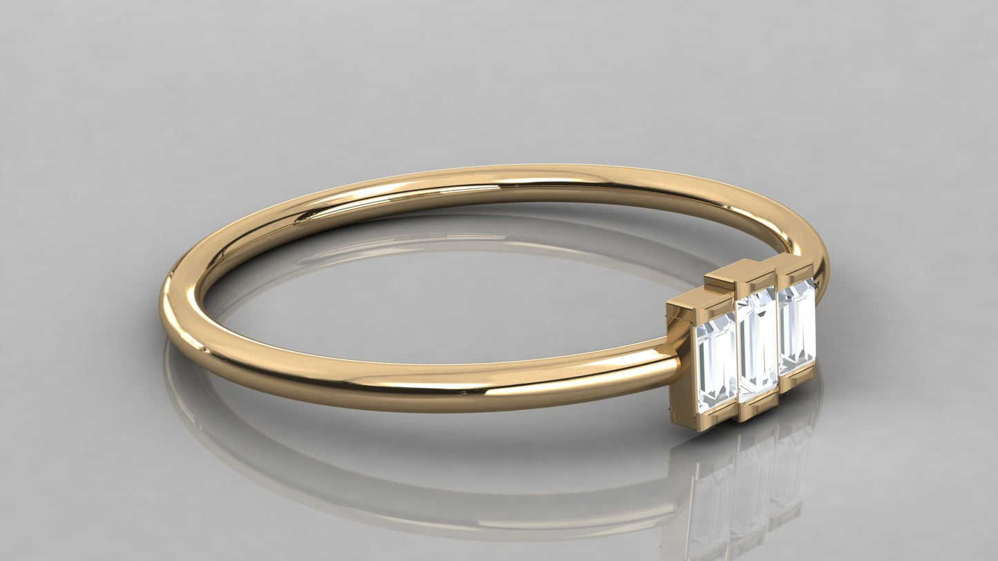 Trio Baguette Diamond Ring