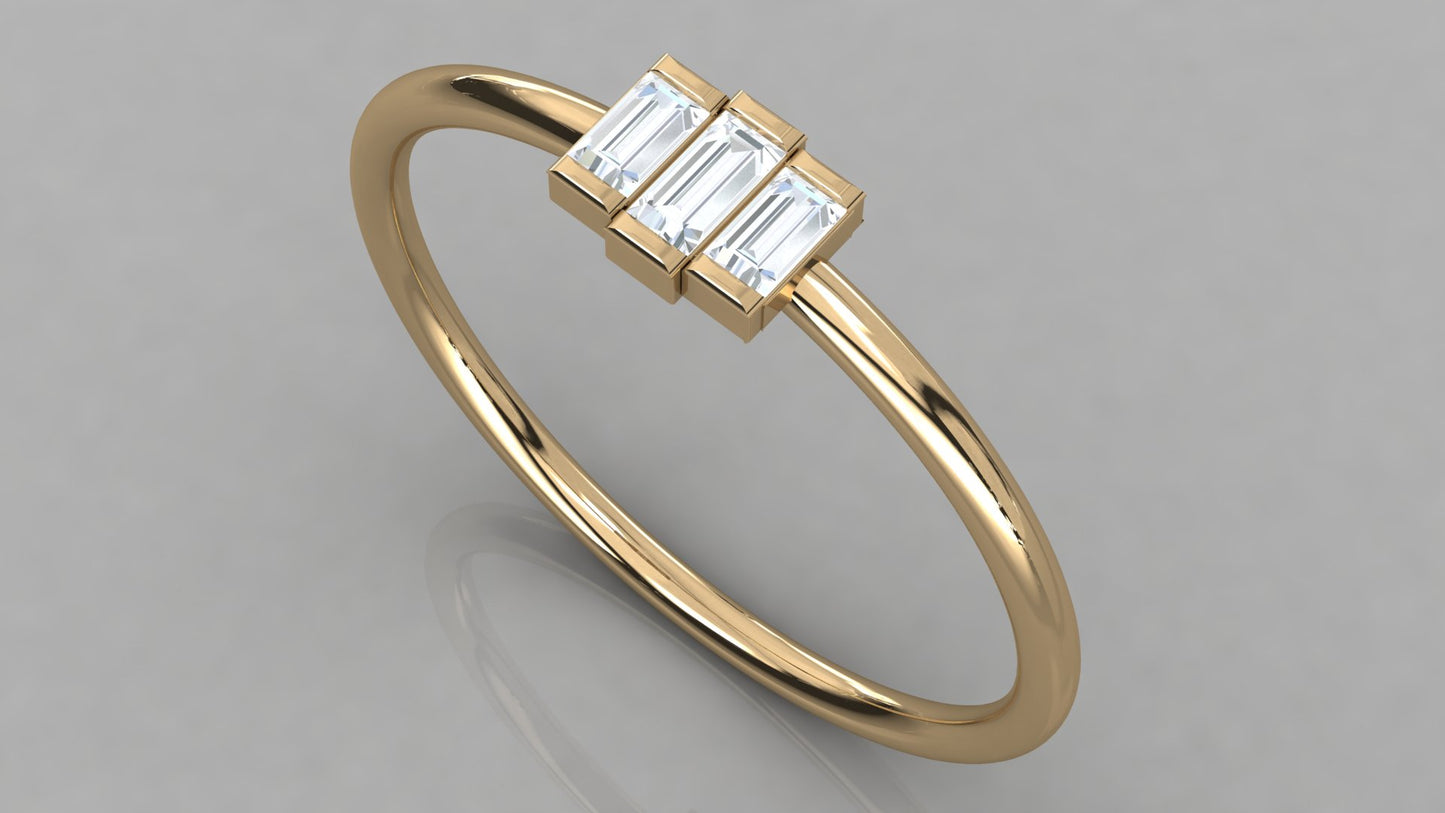 Trio Baguette Diamond Ring