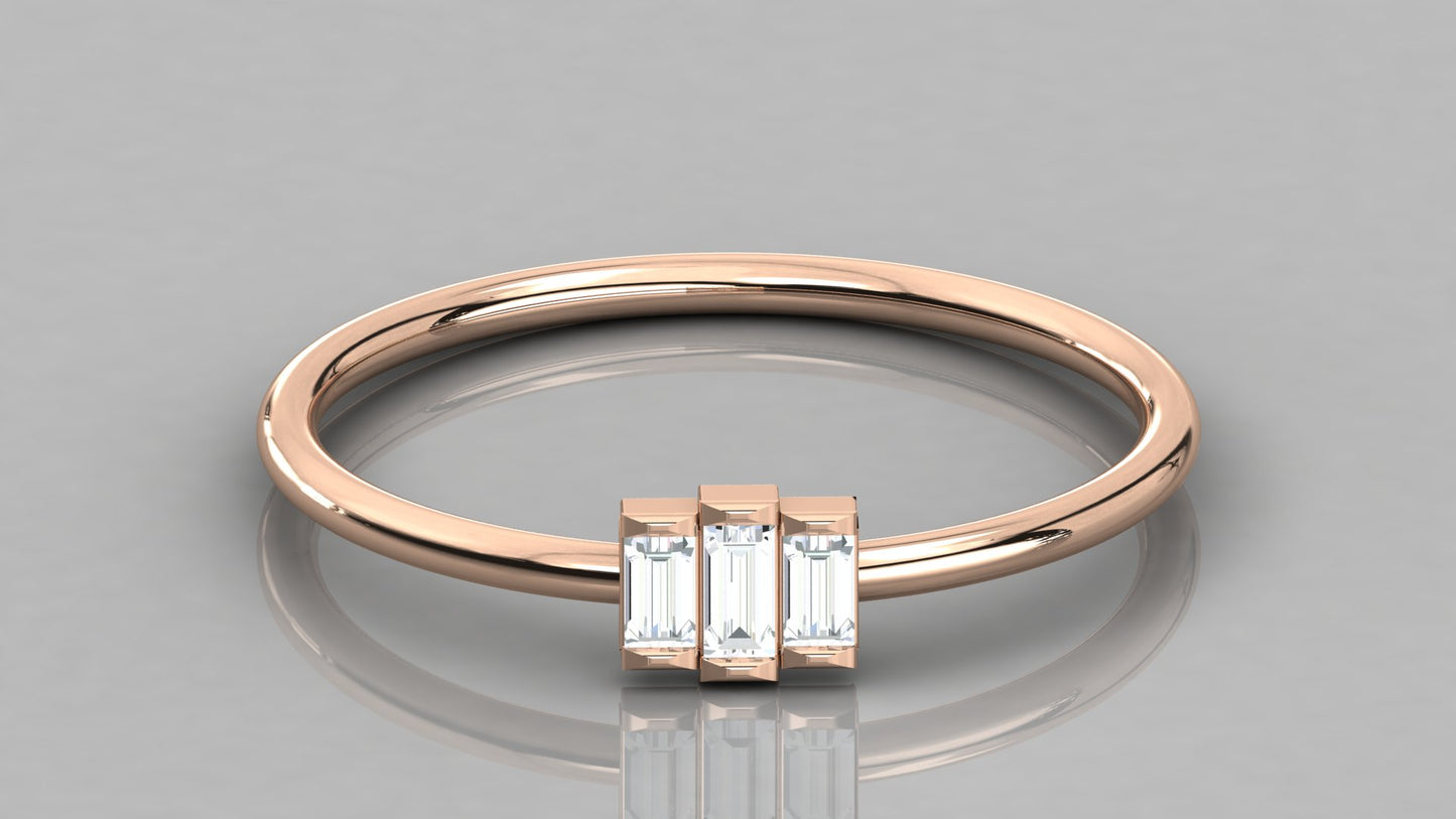 Trio Baguette Diamond Ring
