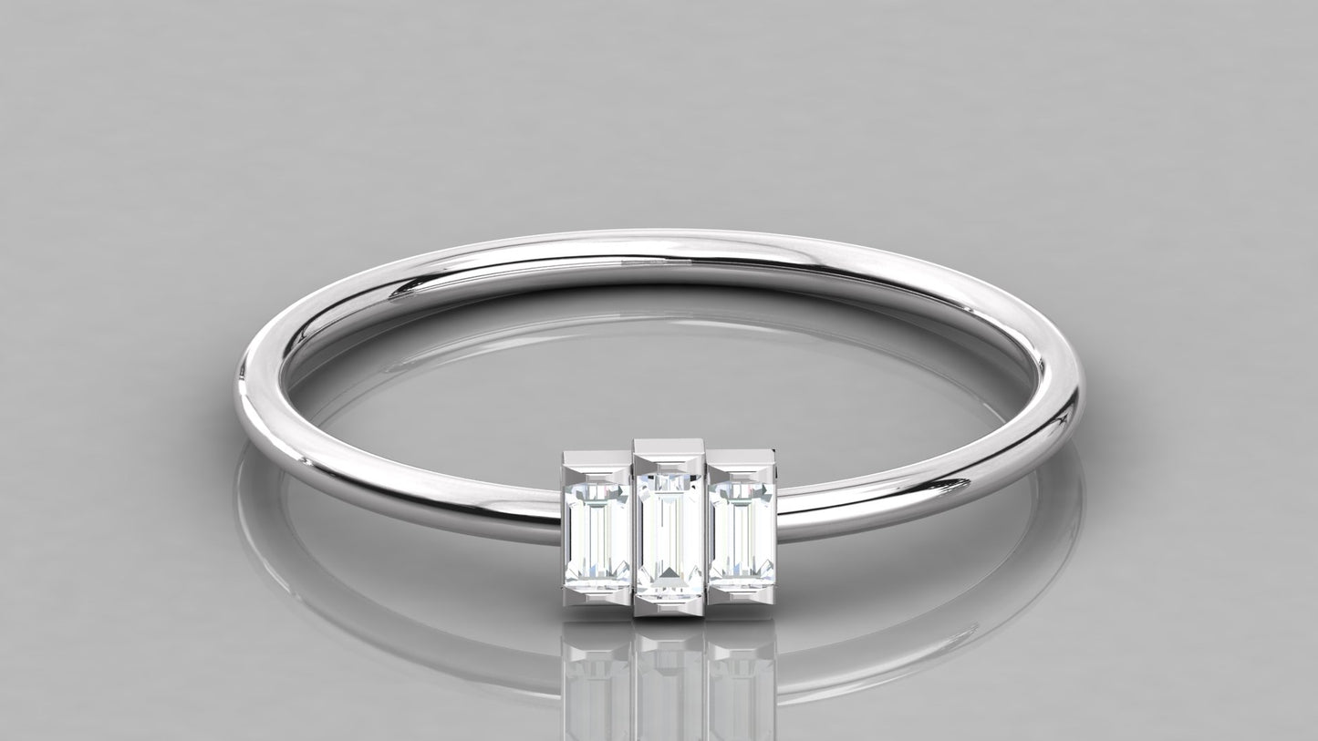 Trio Baguette Diamond Ring