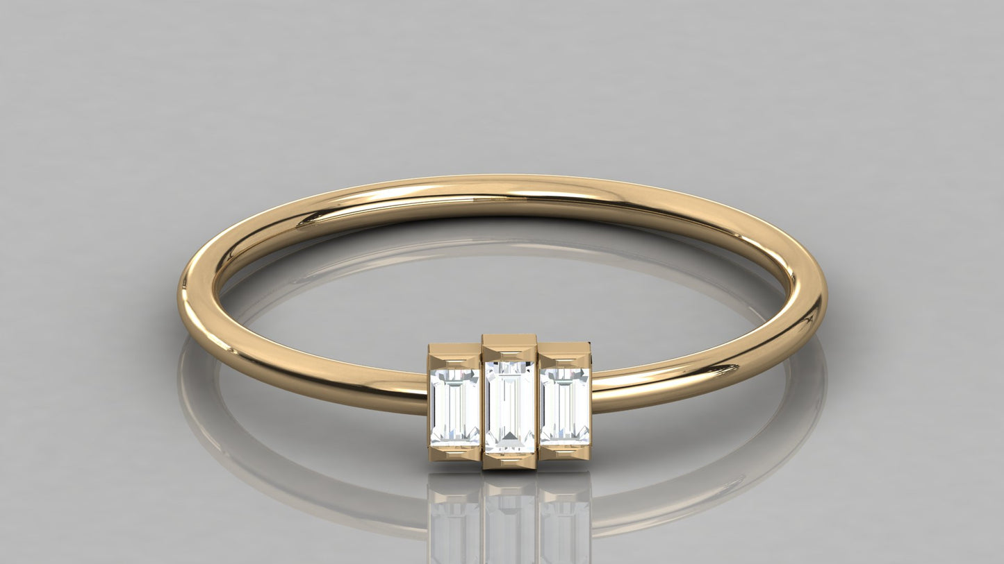 Trio Baguette Diamond Ring