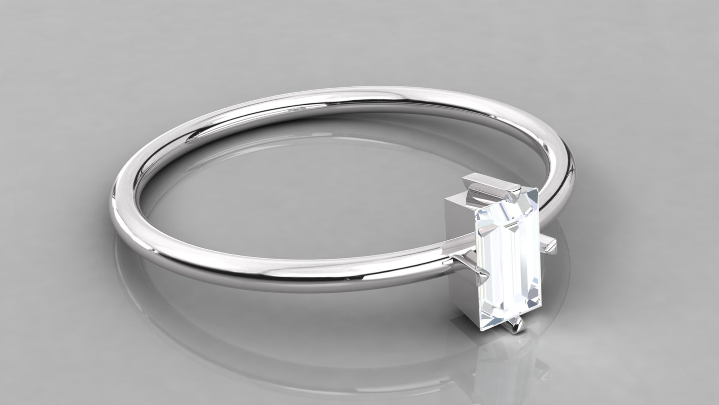 Baguette Solitaire Diamond Ring
