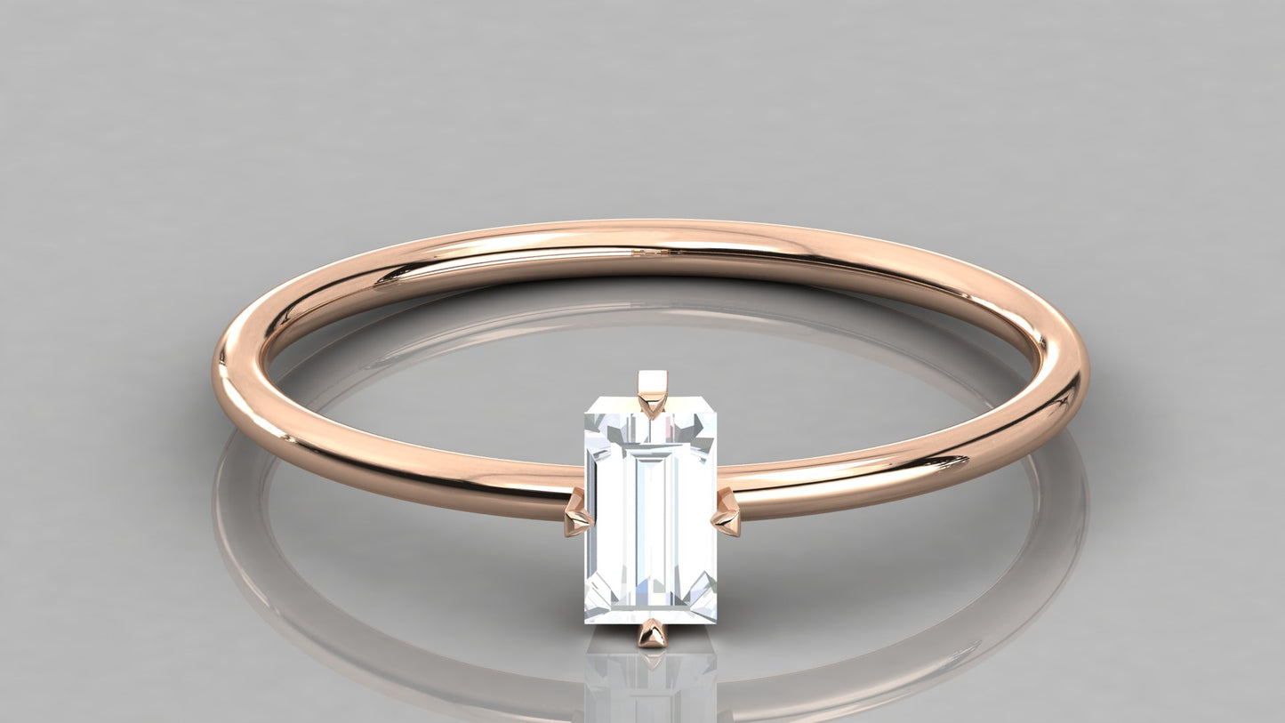 Baguette Solitaire Diamond Ring