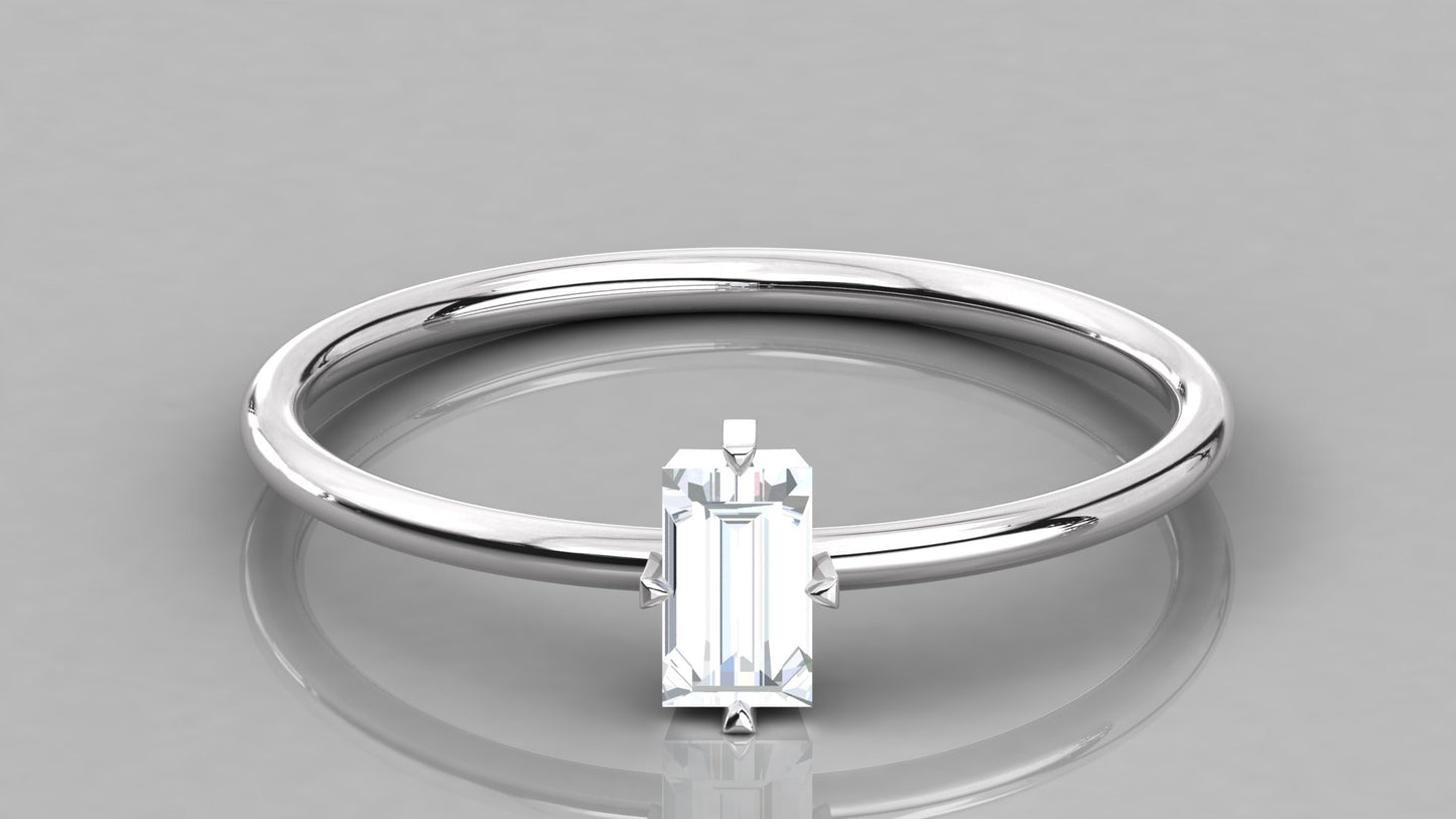 Baguette Solitaire Diamond Ring