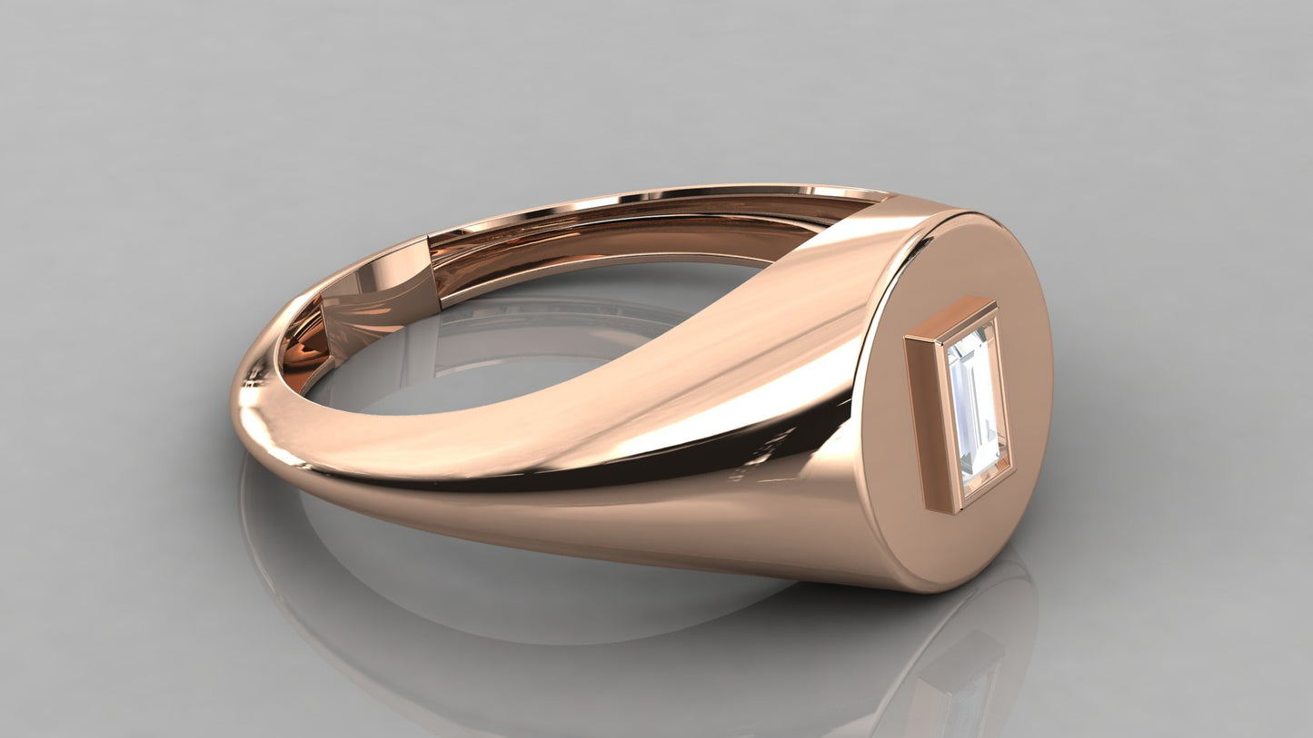 Baguette Signet Diamond Ring